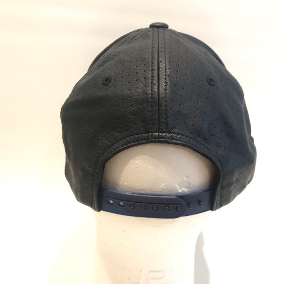 Pitbull Hat Cap Mens Blue Faux Leather Hip Hop Rap Snap Back - Picture 5 of 9